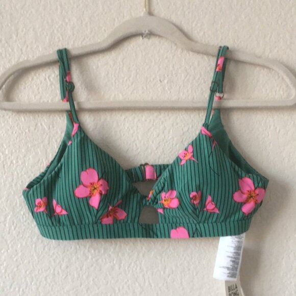 Billabong Seain Green Twist Island Bikini Top Large - Picture 10 of 14